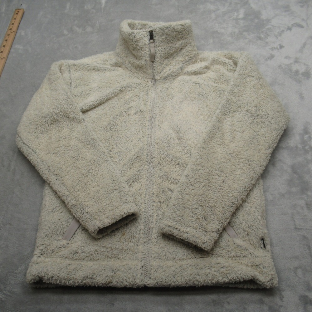 The North Face Osito Jacket Women Small Cream Yellow Pockets FullZip Fleece 2.0